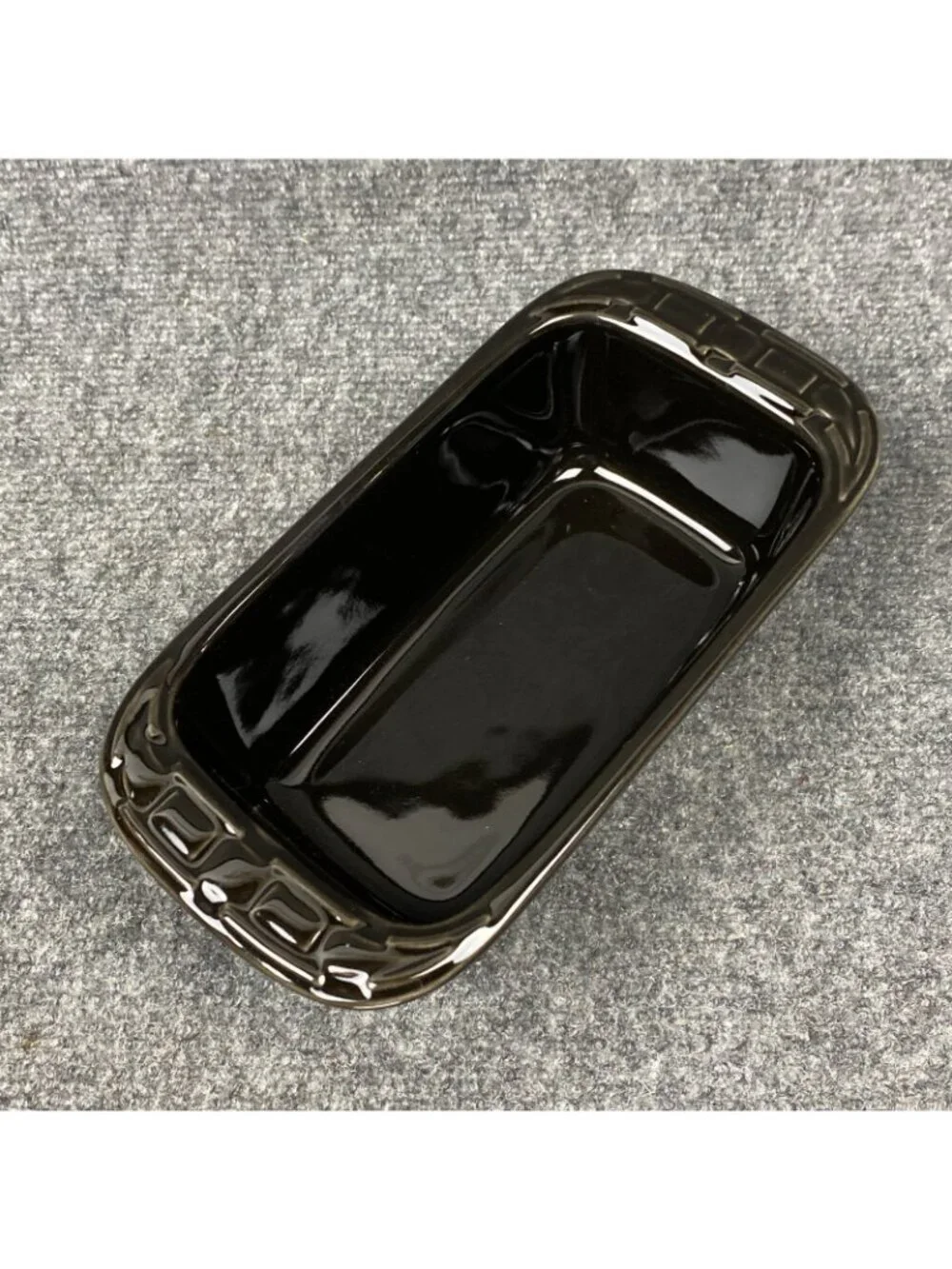 Longaberger Loaf Dish Small Ebony Woven Traditions Pottery Bread Pan New in Box